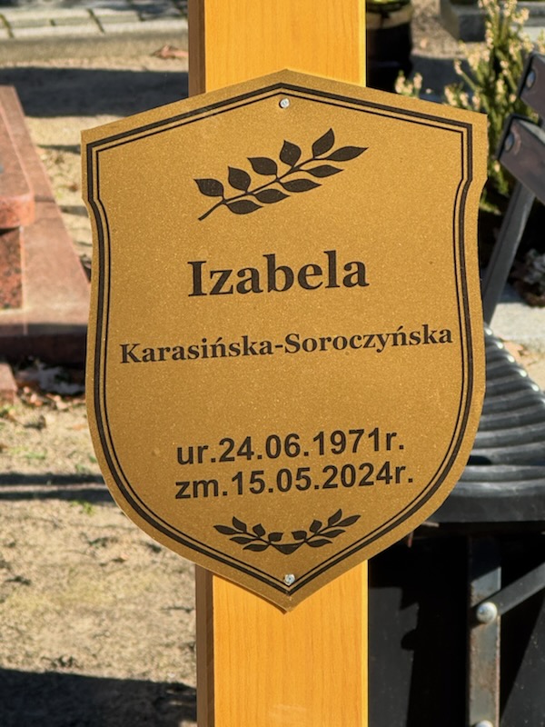 Grób IZABELA KARASIŃSKA-SOROCZYŃSKA