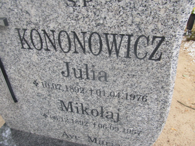 Julia Konowicz 1892 Gubin - Grobonet - Wyszukiwarka osób pochowanych