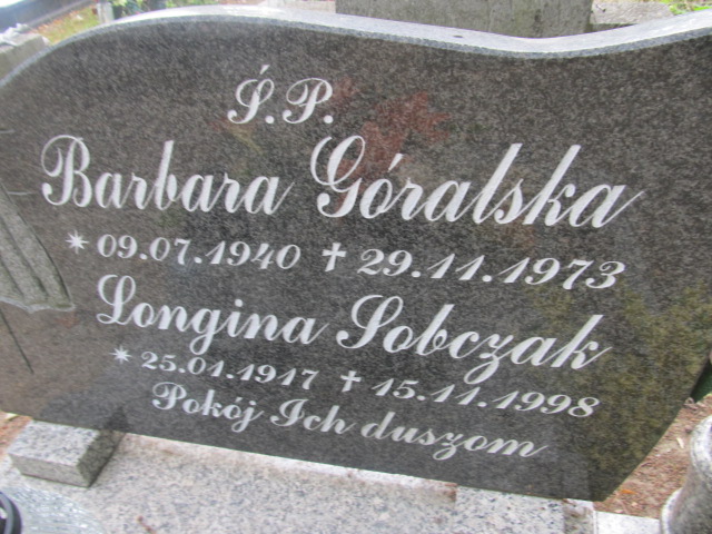 Barbara GÓRALSKA 1940 Gubin - Grobonet - Wyszukiwarka osób pochowanych