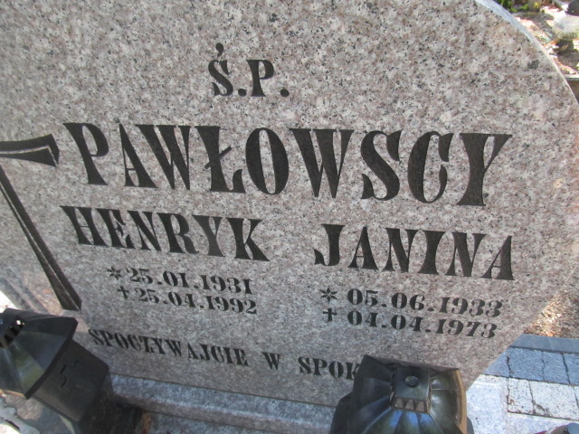 Janina PAWŁOWSKA 1933 Gubin - Grobonet - Wyszukiwarka osób pochowanych