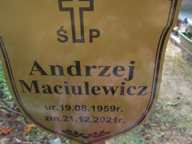 Andrzej MACIULEWICZ 1959 Gubin - Grobonet - Wyszukiwarka osób pochowanych