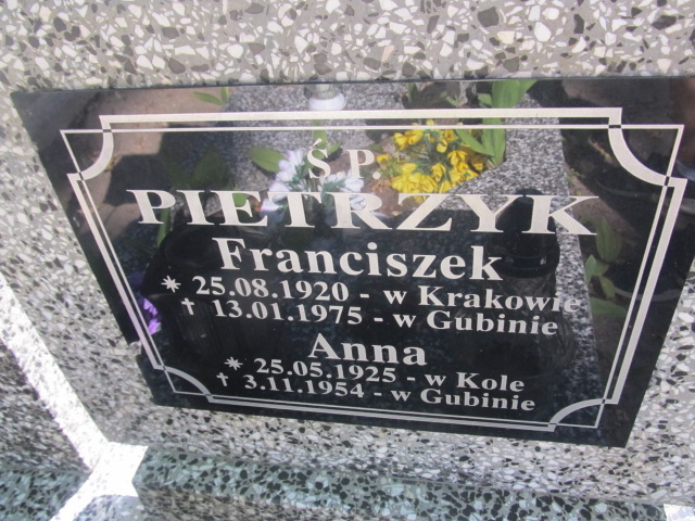 Anna Pietrzyk 1925 Gubin - Grobonet - Wyszukiwarka osób pochowanych