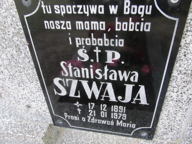 Stanisława Szwaja 1891 Gubin - Grobonet - Wyszukiwarka osób pochowanych