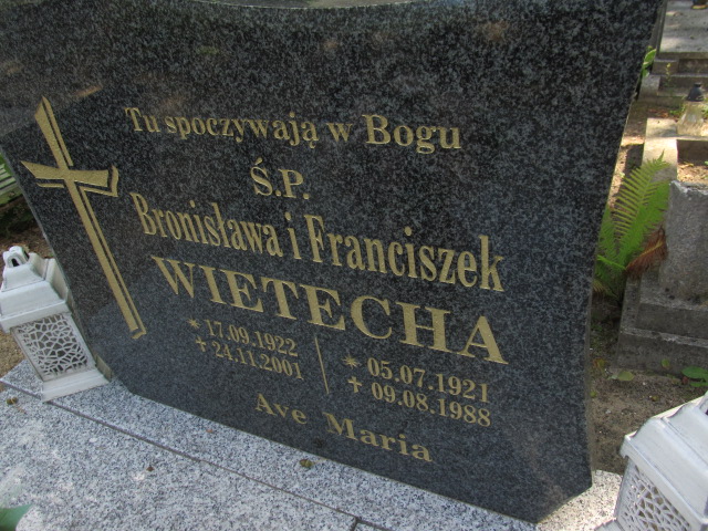 Bronisława WIETECHA 1923 Gubin - Grobonet - Wyszukiwarka osób pochowanych