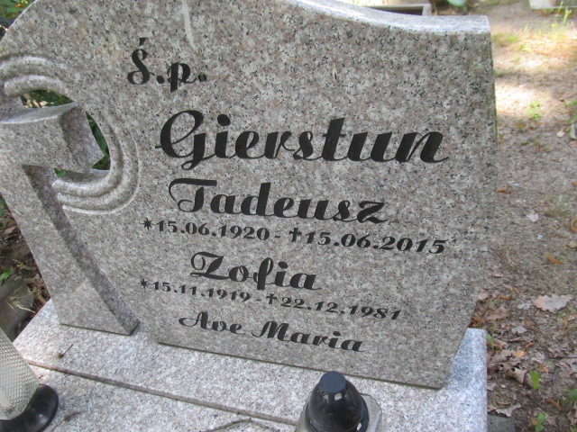 Zofia GIERSTUN 1919 Gubin - Grobonet - Wyszukiwarka osób pochowanych