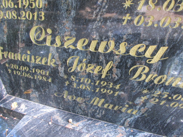 Bronisława CISZEWSKA 1914 Gubin - Grobonet - Wyszukiwarka osób pochowanych