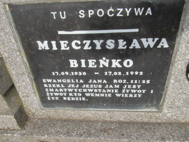 Mieczysława Bieńko 1930 Gubin - Grobonet - Wyszukiwarka osób pochowanych