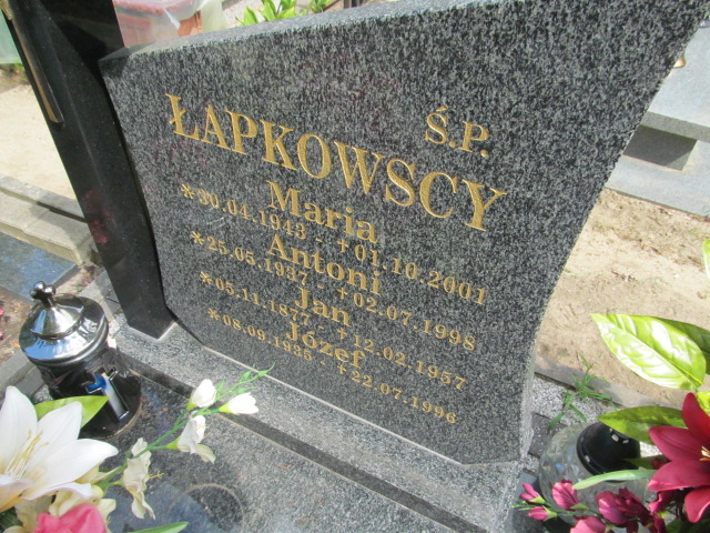 Antoni ŁAPKOWSKI 1937 Gubin - Grobonet - Wyszukiwarka osób pochowanych
